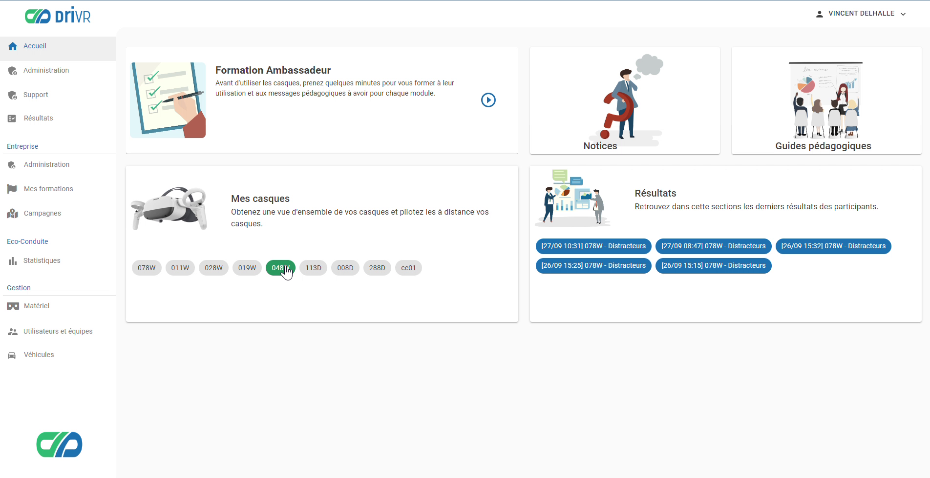 Interface Dashboard Web