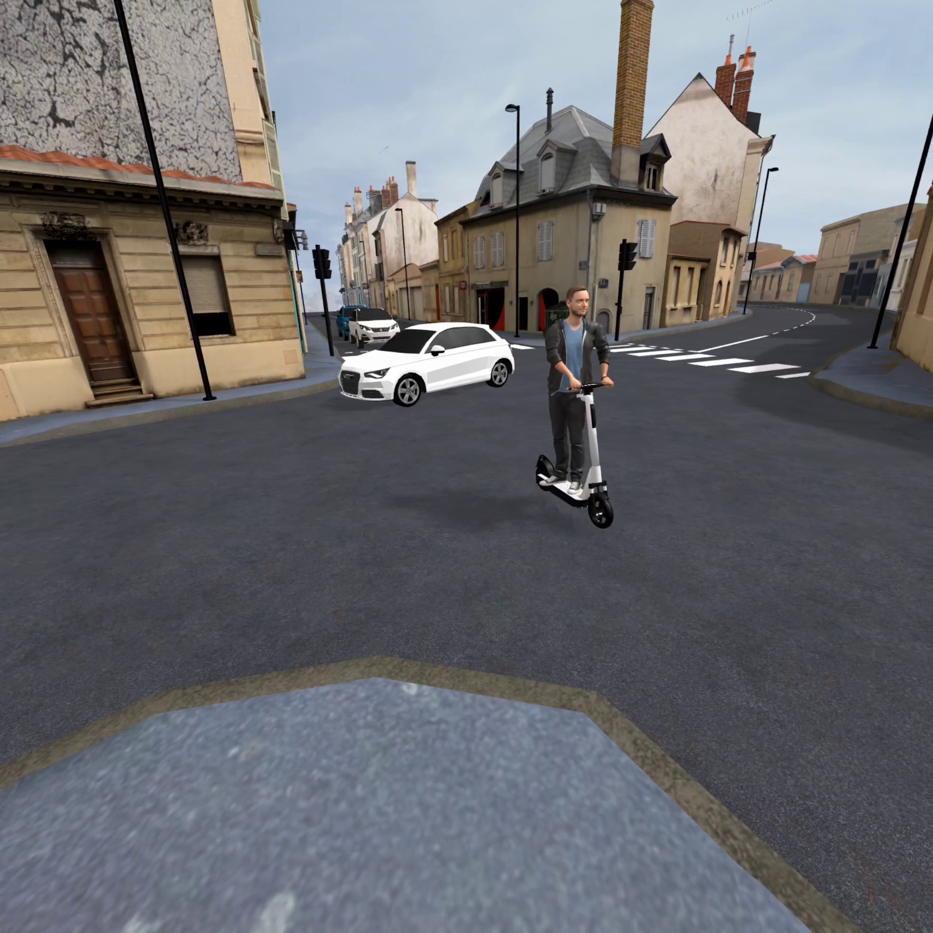Partage de la route en trottinette